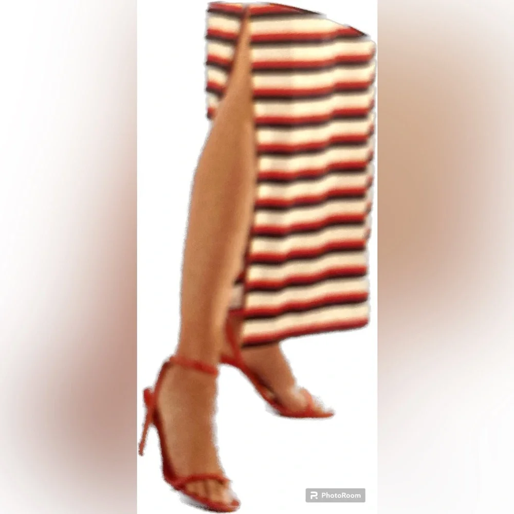 Knit Maxi  Tank Dress Red, White & Blue Striped -M NWT - Picture 4 of 5